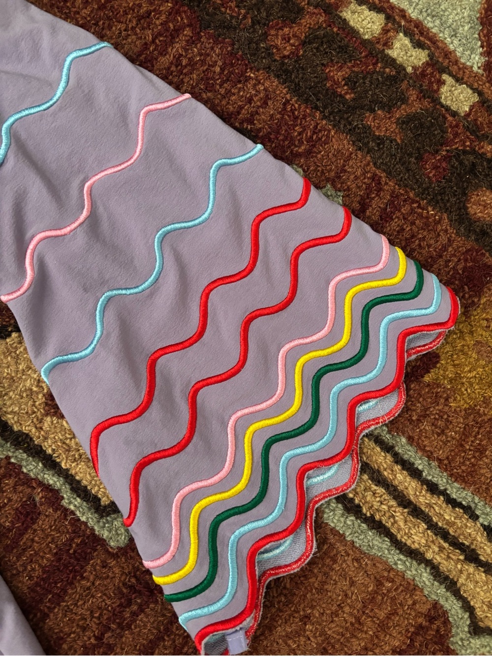 Lola + The Boys Crop Top & Shorts Set with Rainbow Wave Trim - Picture 2 of 3